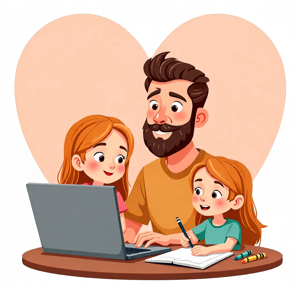 The Davies & Daughters family - a dad and his two daughters